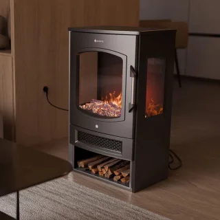 Elektrische Haard Vrijstaande Kachel Zwart