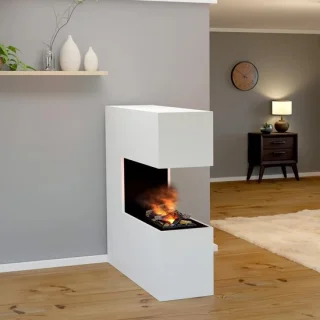 Elektrische haard waterdamp wit wandmontage