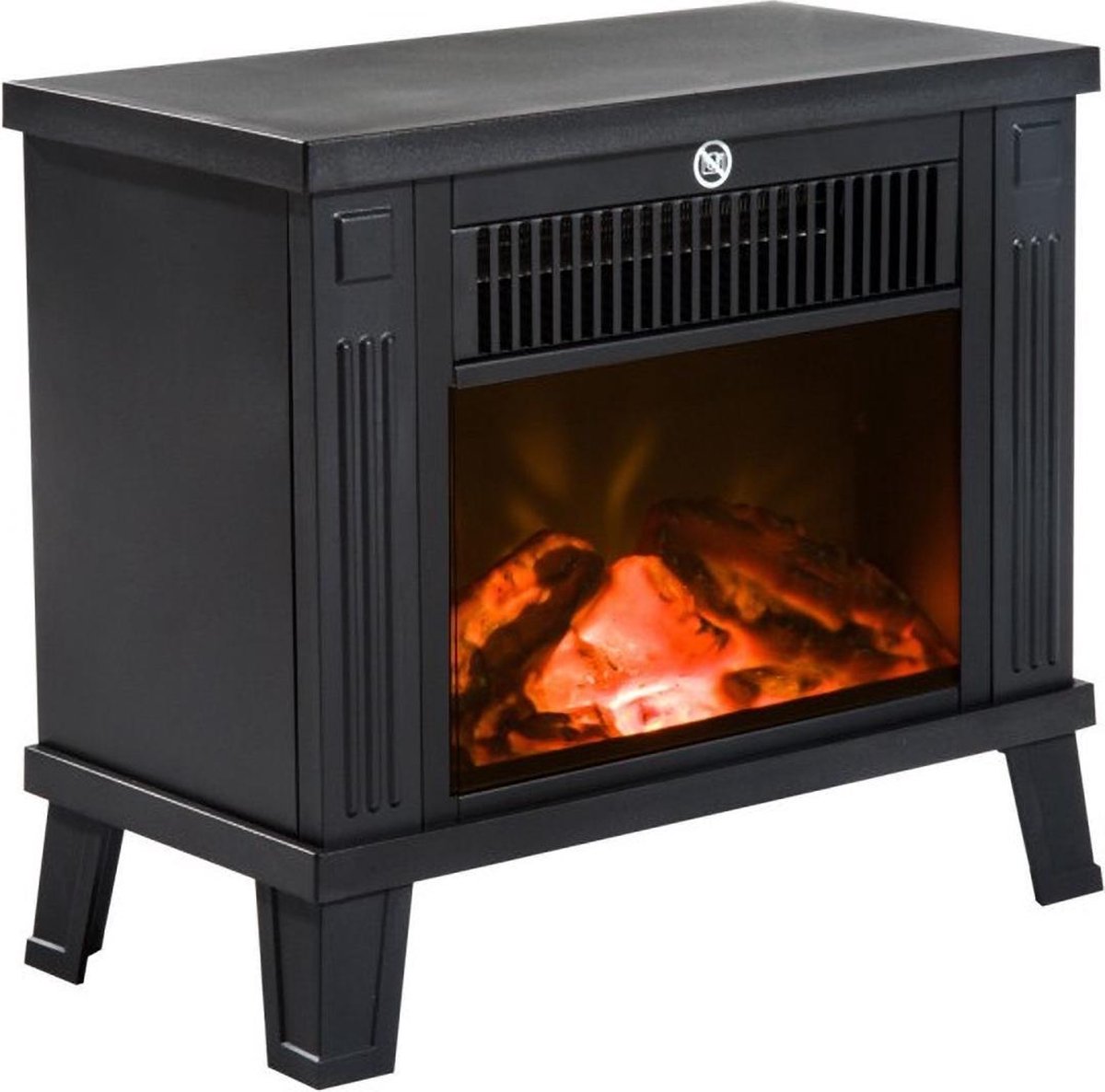 Elektrische haard zwart 1200W vrijstaand