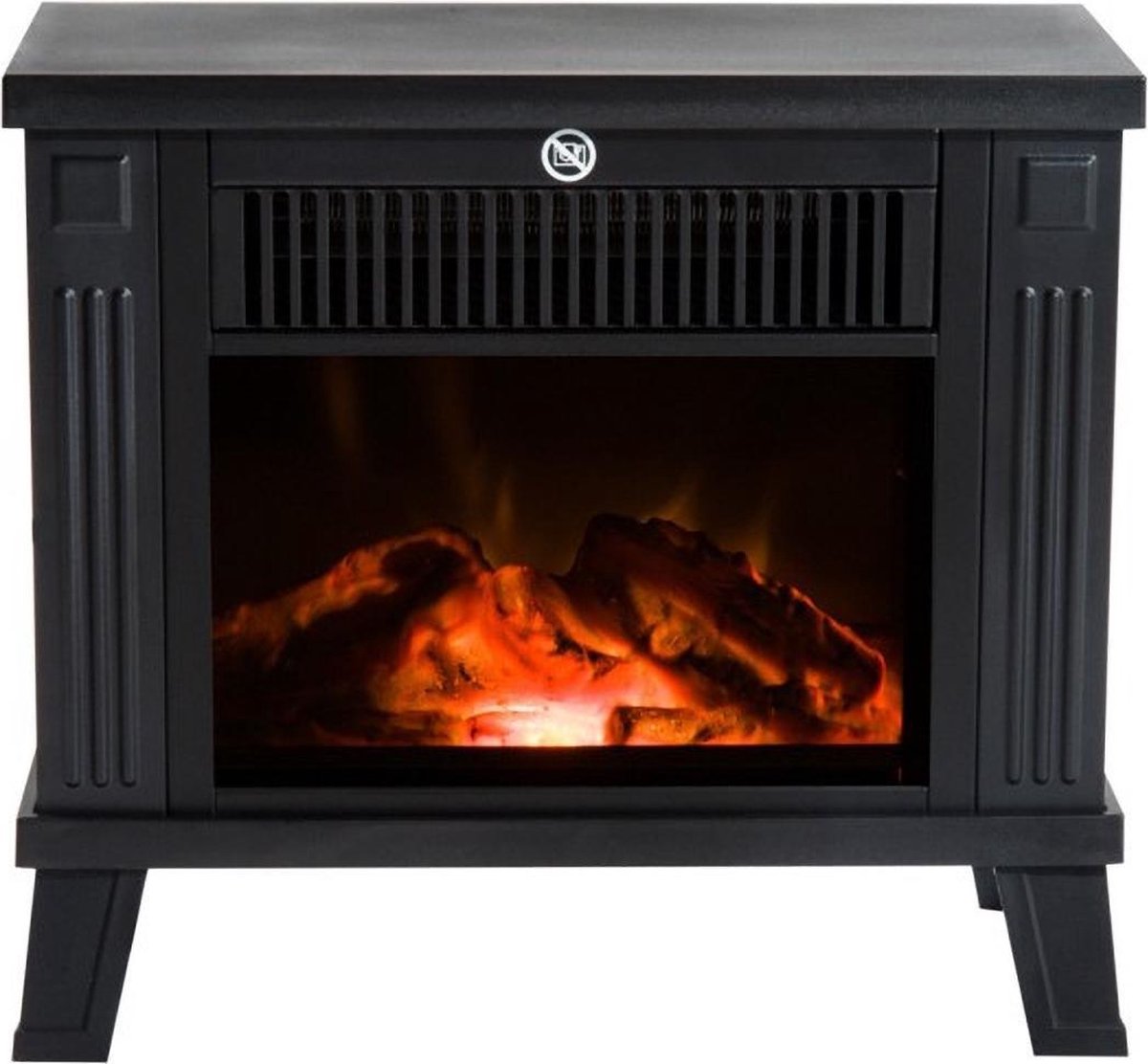 Elektrische haard zwart 1200W vrijstaand