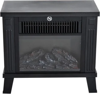 Elektrische haard zwart 1200W vrijstaand