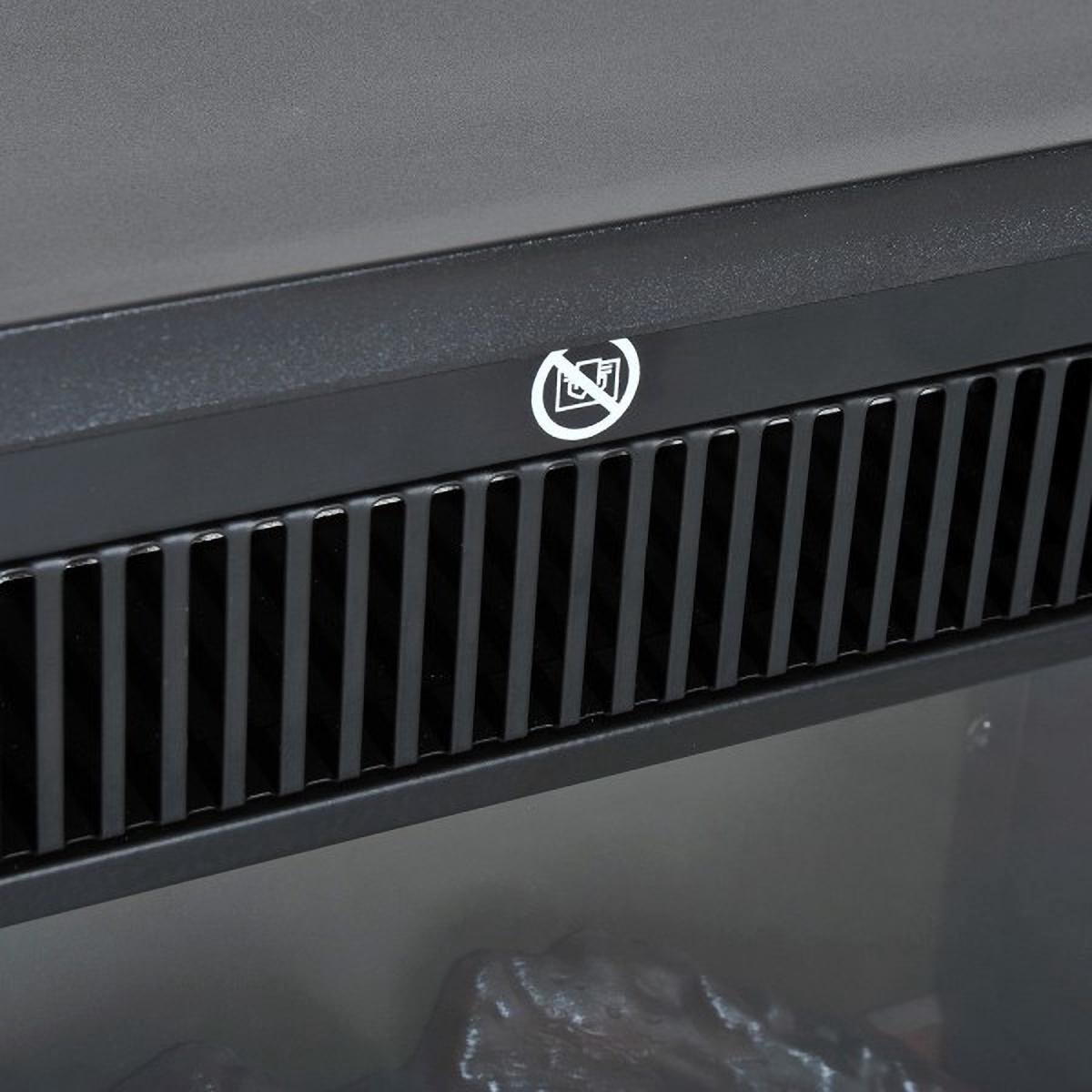 Elektrische haard zwart 1200W vrijstaand