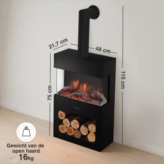 Elektrische haard zwart