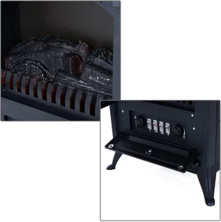 Elektrische kachel haard 1000/2000W zwart