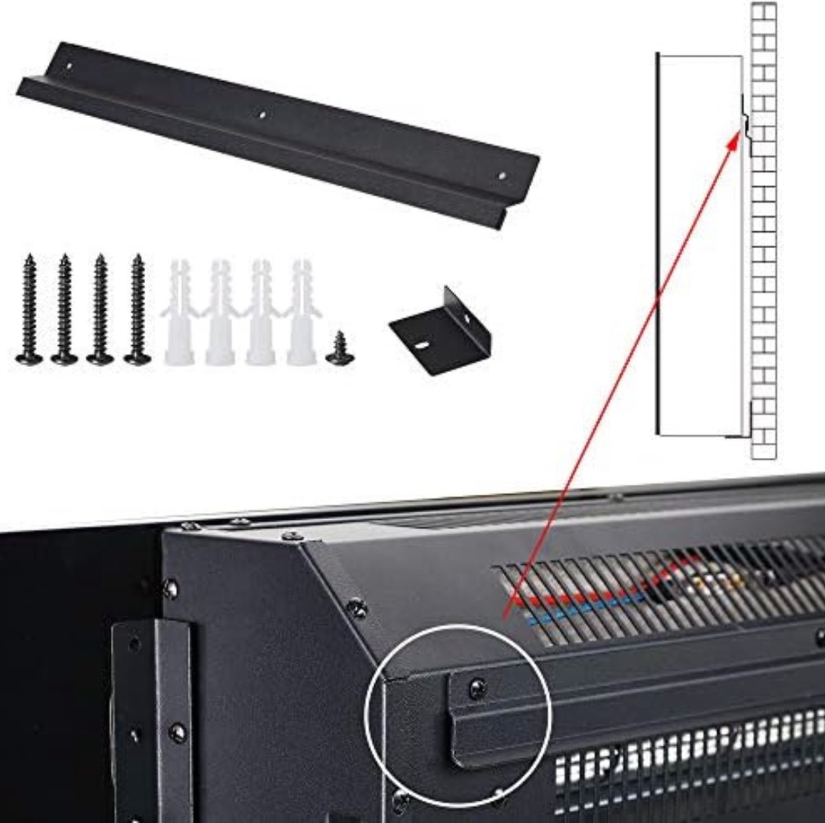 Wat vinden we goed aan de Elektrische kachel sfeerhaard zwart 900W/1800W