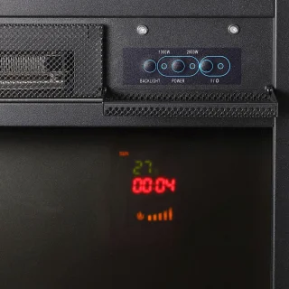 Elektrische kachel Vuureffect 2000W Zwart Hoekvorm