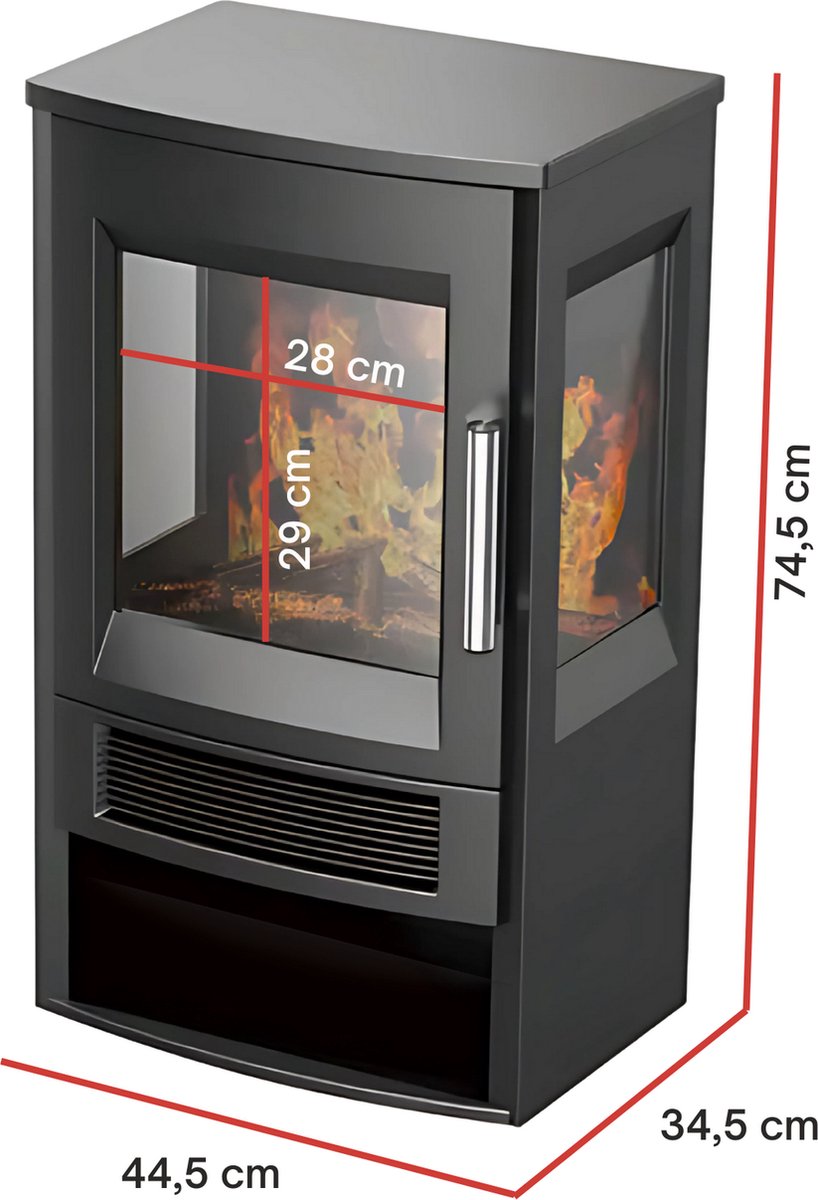 Elektrische kachel WiFi 1800W zwart