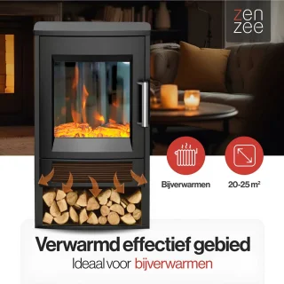 Elektrische kachel WiFi 1800W zwart