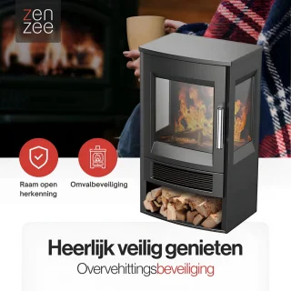 Elektrische kachel WiFi 1800W zwart