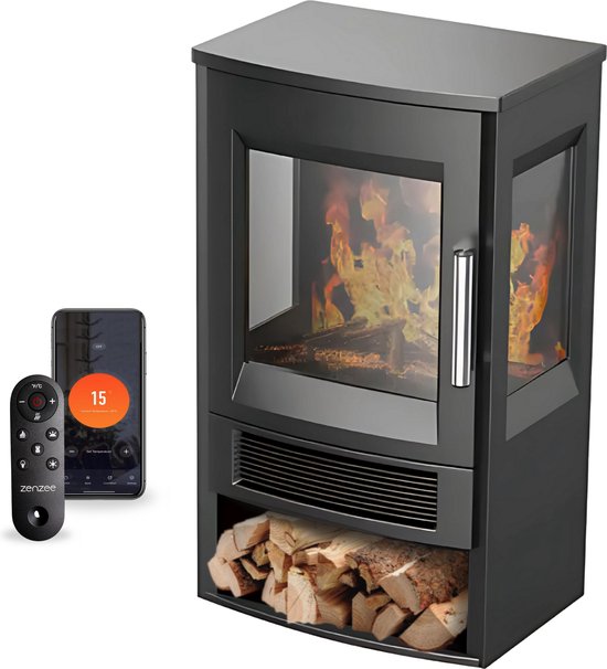Elektrische kachel WiFi 1800W zwart