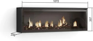 Elektrische open haard 107x38x25 cm