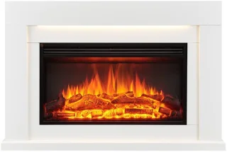 Elektrische open haard 2000 W vrijstaand betongrijs gelakt hout