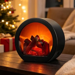 Elektrische open haard Led Kamin - 5 watt - zwart ABS-kunststof