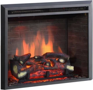 Elektrische open haard wandmontage – 26 inch, zwart metaal