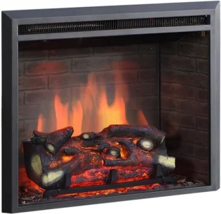 Elektrische open haard wandmontage – 26 inch, zwart metaal