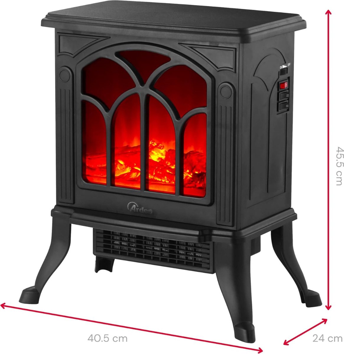 Elektrische Openhaard 102 cm Wand- en Vrijstaand Model 900/1800 W