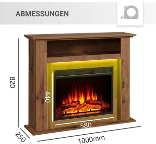 Elektrische Openhaard Donker Eiken