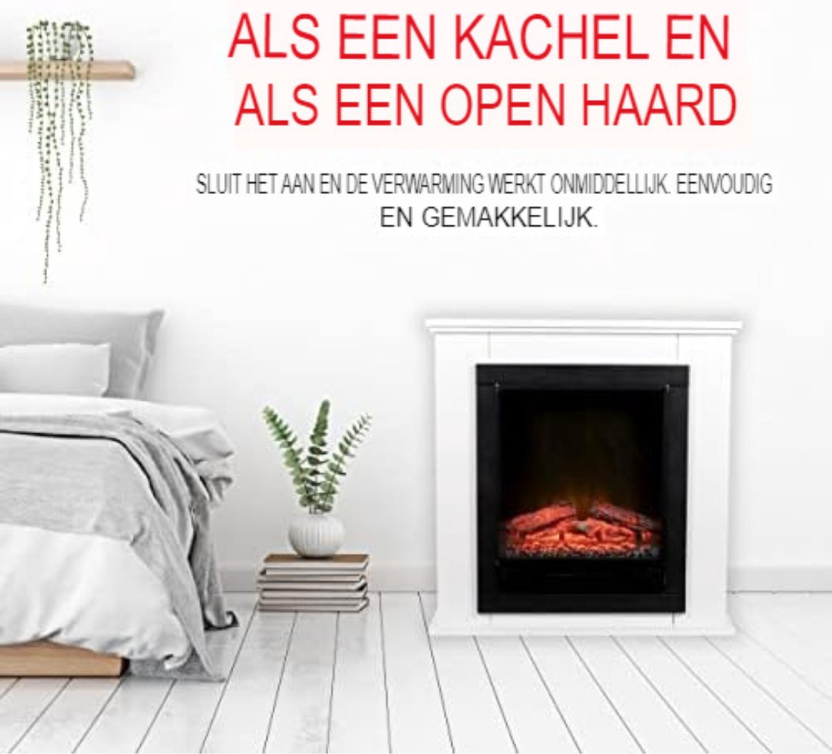 Elektrische sfeerhaard 1800W 70x22x71 cm vrijstaand