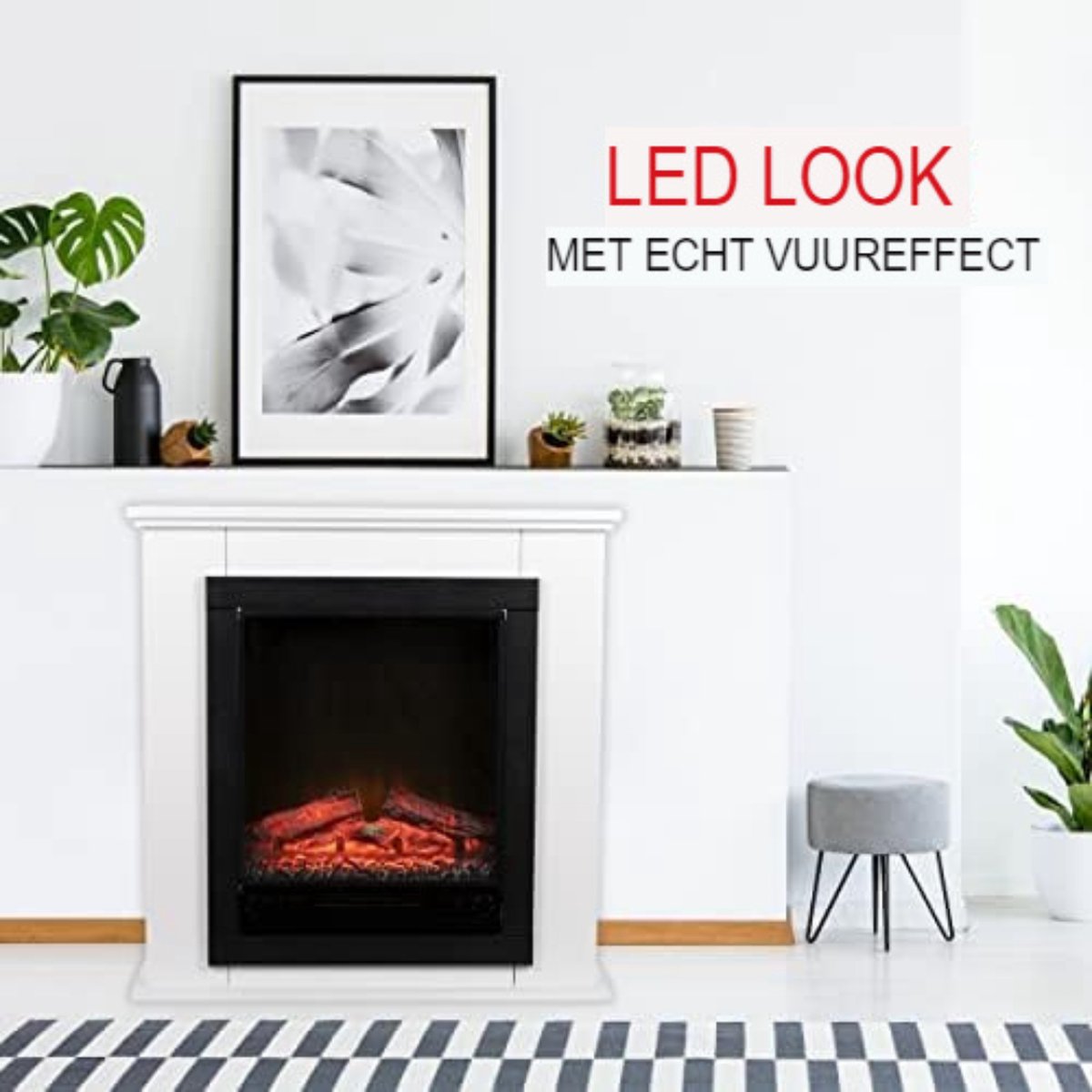 Elektrische sfeerhaard 1800W 70x22x71 cm vrijstaand