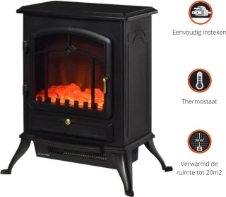 Elektrische sfeerhaard 1850W zwart