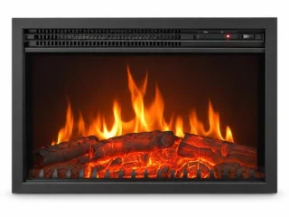 Elektrische sfeerhaard 2000W inbouwhaard zwart