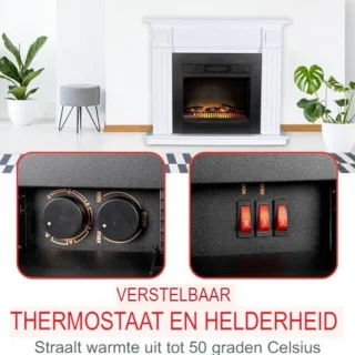 Elektrische sfeerhaard kachel 1800W zwart 23x66x62 cm