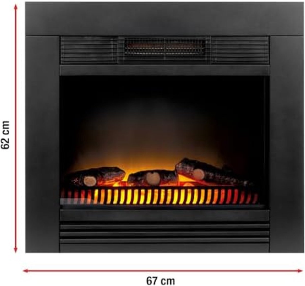 Elektrische sfeerhaard kachel 1800W zwart 23x66x62 cm