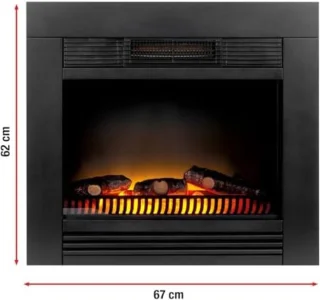 Elektrische sfeerhaard kachel 1800W zwart 23x66x62 cm