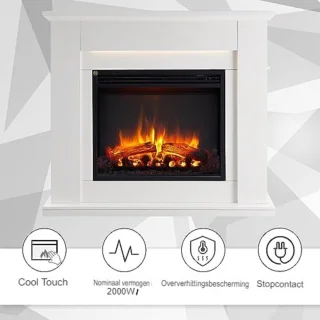 Elektrische sfeerhaard kachel 2000W wit