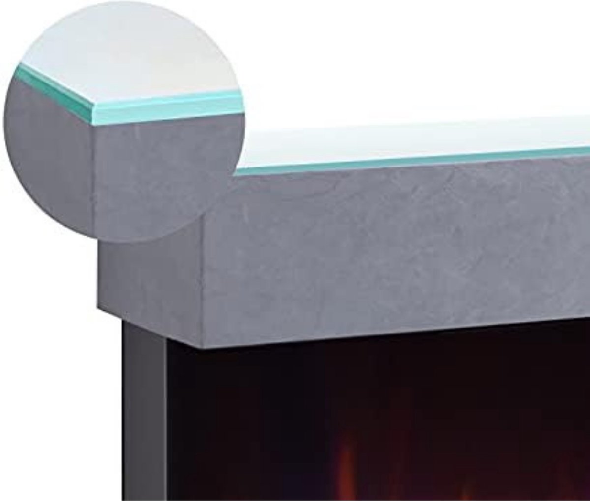 Elektrische sfeerhaard kachel grijs 25x110x57,3 cm 2000W
