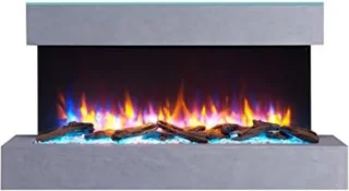 Elektrische sfeerhaard kachel grijs 25x110x57,3 cm 2000W