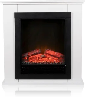 Elektrische sfeerhaard met schouw - 80 x 80 cm - wit