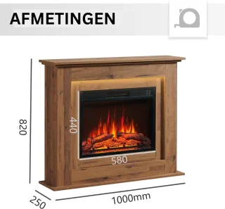 Elektrische Sfeerhaard Tafelhaard 25 x 100 x 82 cm