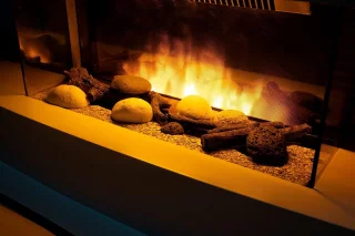 Elektrische sfeerhaard voor wandmontage