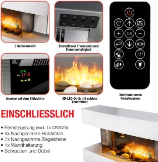 Elektrische sfeerhaard voor wandmontage