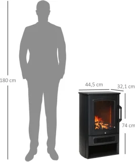 Elektrische Sfeerhaard Vrijstaand Zwart