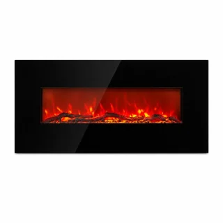 Elektrische sfeerhaard wandmontage 128 cm zwart
