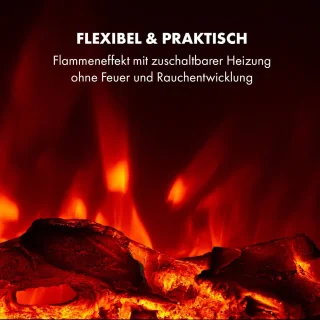 Elektrische sfeerhaard wandmontage 128 cm zwart