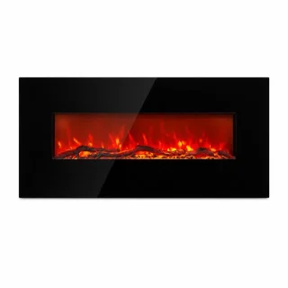 Elektrische sfeerhaard wandmontage 128 cm zwart