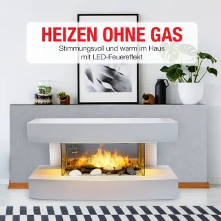 Elektrische sfeerhaard wandmontage 2000W wit
