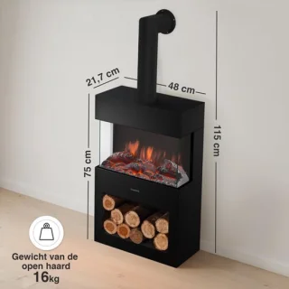 Elektrische sfeerhaard Zwart