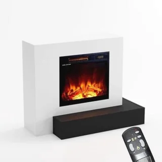 Elektrische staande haard, wit 1500 W - 93x75x41 cm