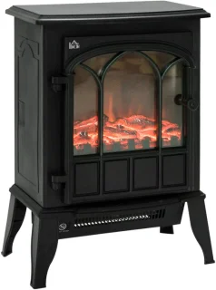Elektrische vloerhaard van 39 × 23 × 56,5 cm in zwart