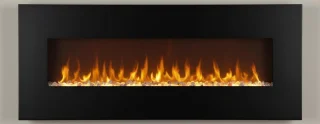Elektrische wandhaard 122x13x52 cm zwart
