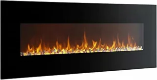 Elektrische wandhaard 122x13x52 cm zwart
