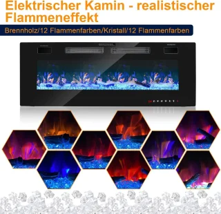 Elektrische wandhaard 127 cm