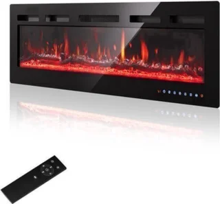 Elektrische wandhaard - 36 inch - zwart gepoedercoat