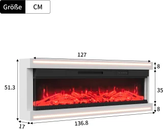 Elektrische wandhaard 50"