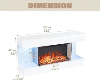 Elektrische wandhaard 82 cm