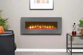 Elektrische wandhaard grijs